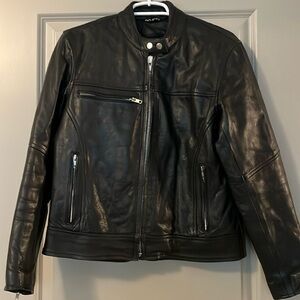Fulmer Women’s Black Leather Jacket with Removable Quilted Lining